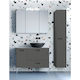 Chrisart LON HPL Blat cu Lavoar & Oglindă L100xW46xH58cm 6035 Gray