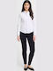 Langärmelig Damen Hemd White