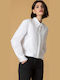 Langärmelig Damen Hemd White