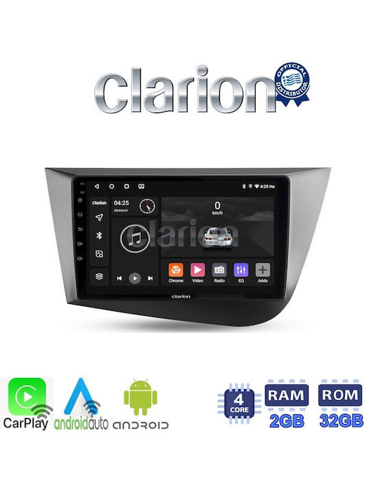 Clarion Auto-Audiosystem für Seat Leon 2005>2012 (Bluetooth/USB/WiFi/GPS/Apple-Carplay/Android-Auto) mit Touchscreen 9"