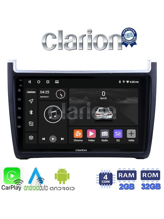 Clarion Auto-Audiosystem für Volkswagen Polo / Einkaufswagen 2014>2017 (Bluetooth/USB/WiFi/GPS/Apple-Carplay/Android-Auto) mit Touchscreen 9"