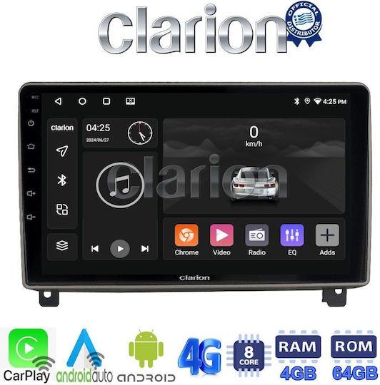 Clarion Ηχοσύστημα Αυτοκινήτου για Peugeot 407 2004 > 2011 (Bluetooth/USB/WiFi/GPS/Apple-Carplay/Android-Auto) με Οθόνη Αφής 9"