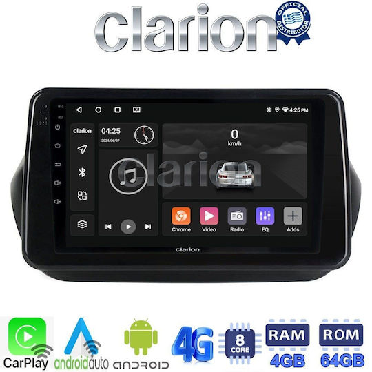 Clarion Car Audio System for Peugeot Bipper Fiat Fiorino Citroen Nemo 2007-2021 (Bluetooth/USB/WiFi/GPS/Apple-Carplay/Android-Auto) with Touch Screen 9"