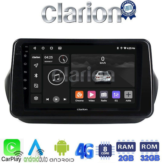 Clarion Ηχοσύστημα Αυτοκινήτου για Peugeot Bipper Fiat Fiorino Citroen Nemo 2007-2021 (Bluetooth/USB/WiFi/GPS/Apple-Carplay/Android-Auto) με Οθόνη Αφής 9"