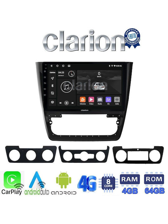 Clarion Ηχοσύστημα Αυτοκινήτου για Skoda Yeti 2014> (Bluetooth/USB/WiFi/GPS/Apple-Carplay/Android-Auto) με Οθόνη Αφής 9"