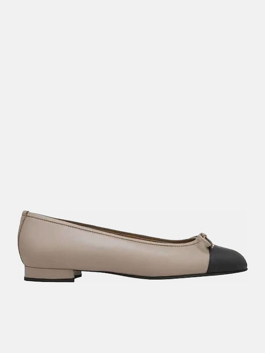 Kalogirou Дамски балетни обувки Black/Taupe