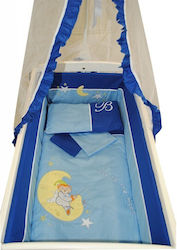 Beboulino Baby Cradle Bedding Set Moon 6pcs Blue