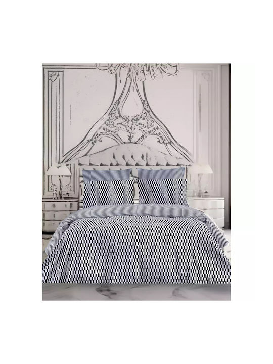 Makis Tselios Home Duvet Set Queen 220x240cm Blue 3pcs