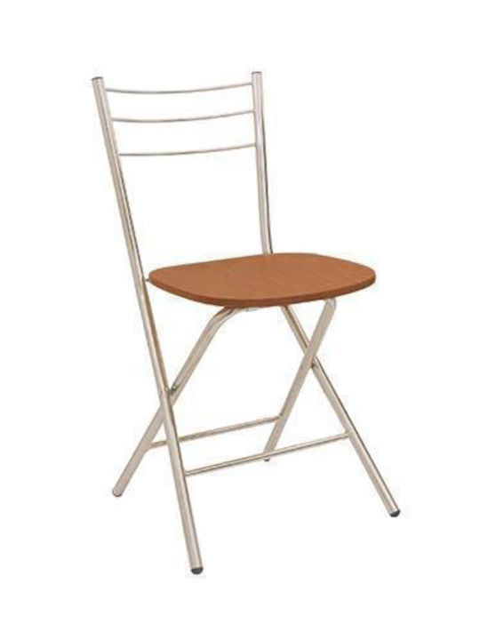 Cleo Foldable Kitchen Metallic Chair Cherry 38x50x83cm