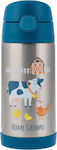 Stephen Joseph Kinder Trinkflasche Thermos Rostfreier Stahl mit Strohhalm 325ml