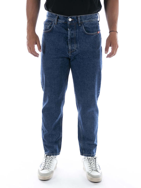 Amish Herren Jeanshose in Regular Fit Stone Wash Blue