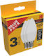 Kodak LED Лампи 6W За Цокъл E14 И Форма C37 Топло Бяло 480 Лумени 3 Бройки