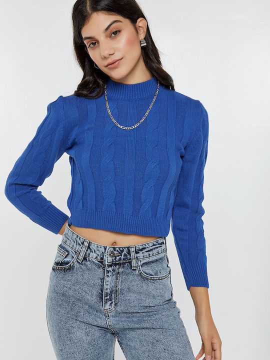 Women's Crop Sweater Blue