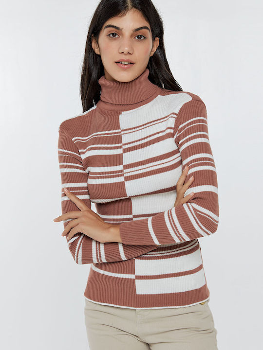 Women's Sweater Turtleneck Striped Rotten Apple