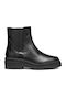 Felleny Leather Women's Ankle Boots with Medium Heel Black