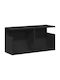 Shelf Wall Black Velvet-Black Metal 60x20x30cm