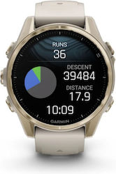 Garmin Fenix 8 43mm Sapphire Soft Gold With Fog Grey Dark Sandstone Silicone Band Garmin Fenix 8 43mm Sapphire Soft Gold With Fog Grey Dark Sandstone Silicone Band