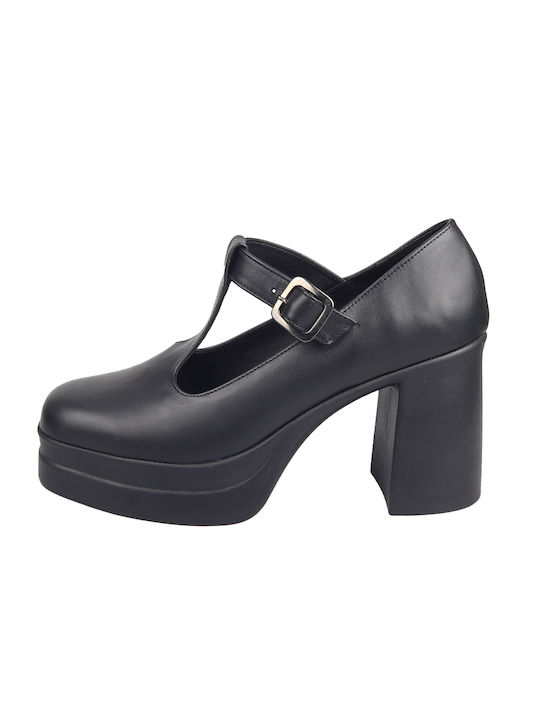 Verraros Leather Black Heels