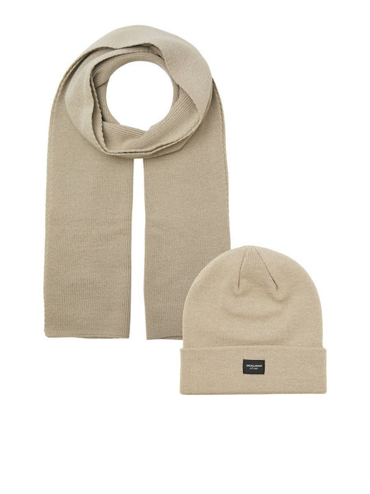 Jack & Jones Ανδρικό Κασκόλ από Κασμίρ Μπεζ