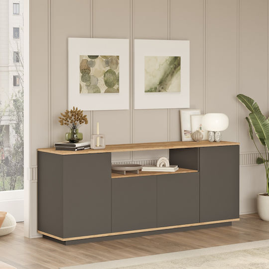Мебели за съхранение Clack дървен Anthracite/Pine 180x44.5x75см