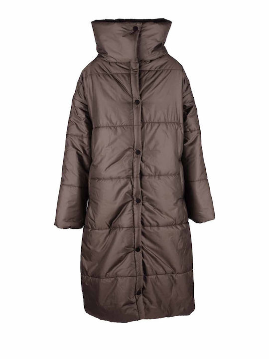 Women's Long Lifestyle Jacket for Winter HAKI