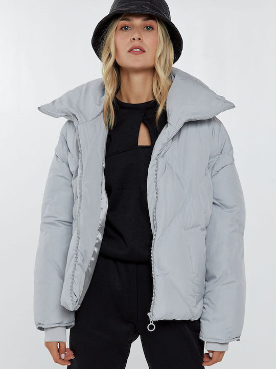 Women's Short Lifestyle Jacket for Winter Grey