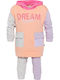 Kinderbekleidungsset 2-teilig Kapuzenpullover + Zweifarbige Lachs-Sweathose