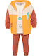 Baby Bekleidungsset 3-tlg. Oberteil Hose Trainingsanzug + Lachsfarbene Kapuzenjacke