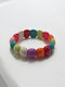 Bone Bracelet with Multicolored Semi-Circular Stones