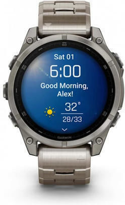 Garmin Fenix 8 Titanium 47mm Waterproof Smartwatch with Heart Rate Monitor (Sapphire, Titanium With Vented Titanium Bracelet)
