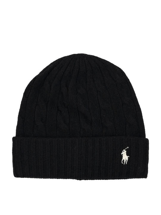 Ralph Lauren Beanie Unisex Σκούφος Πλεκτός σε Μαύρο χρώμα