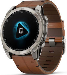 Garmin Fenix 8 51mm Sapphire, Titanium with Chestnut Leather Band Garmin Fenix 8 51mm Sapphire, Titanium with Chestnut Leather Band