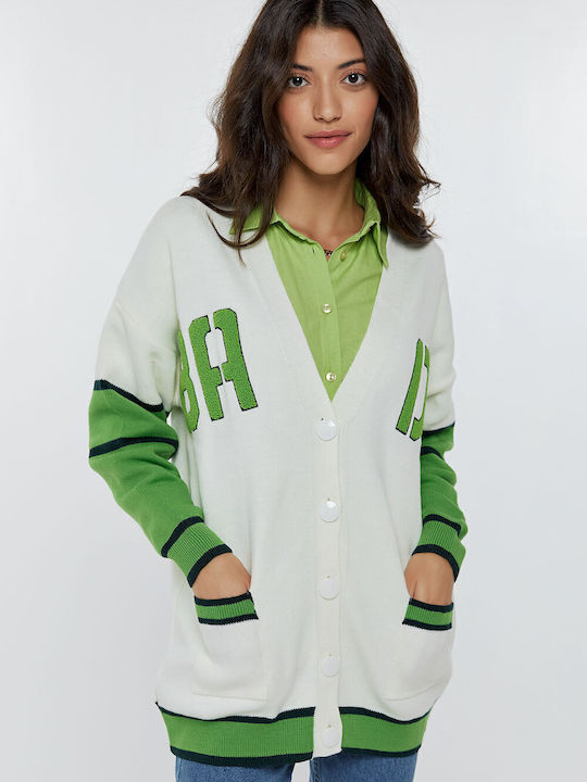 Women's Knitted Cardigan with Buttons Green