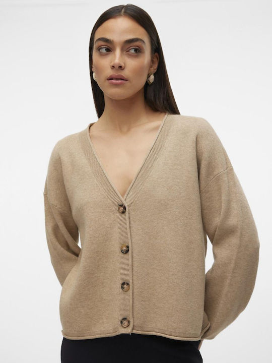 Vero Moda Μακριά Γυναικεία Πλεκτή Ζακέτα Silver...