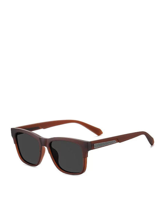 Polareye Sunglasses Brown with Acetate Frame & Gray Lens