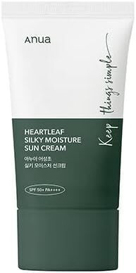Anua Heartleaf Silky Moisture Sunscreen 50ml Lightweight High Sun Protection Cream