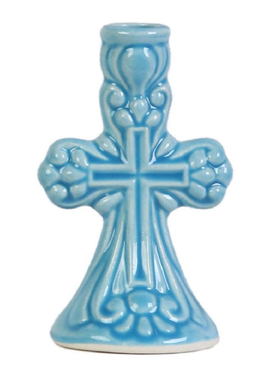 Clay Candle Holder Large Cross 6 Shades