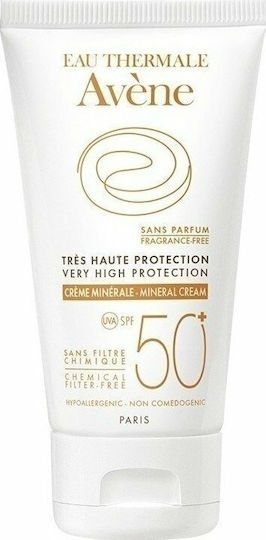 Eau Thermale Avène Mineral Mineral Sunscreen Cream Face SPF50+ 50ml