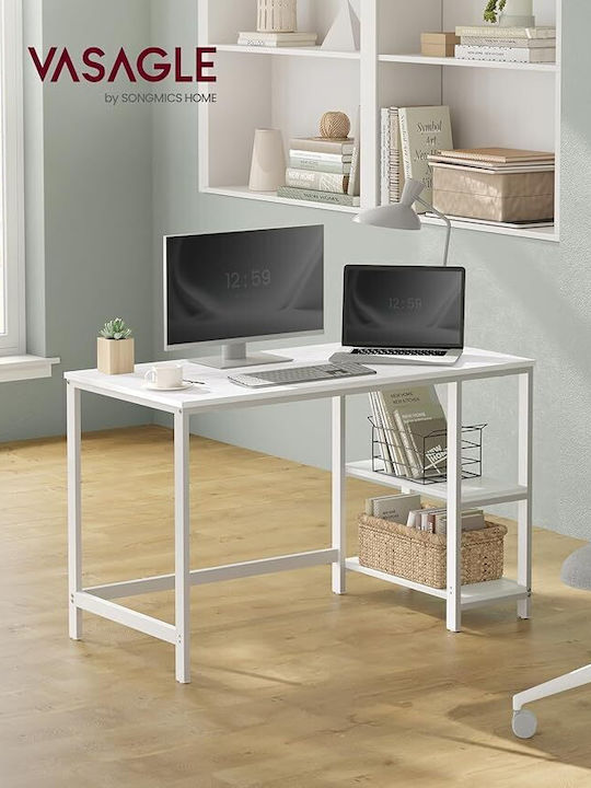 Birou Lemnos Alb cu Picioare Metalice 120x60x76cm