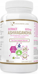 Progress Labs Ashwagandha Extract 600mg 9% Withanolides Vegan 90k