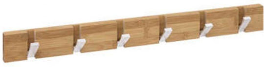 Cuier de perete din bambus și aluminiu 59.5x6x2cm