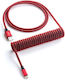Cablemod Cablu Spiral USB 2.0 USB-C Masculin - USB-A Roșu 1.5m CM-CKCA-CR-KR150KR-R
