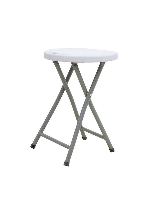 Taburet Metalic Alb 32x30x47cm Taburet Metalic Alb 32x30x47cm