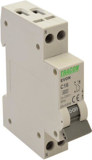Tracon Electric EVONC6 Еднополюсен Релсов превключвател 230V 6Спецификация