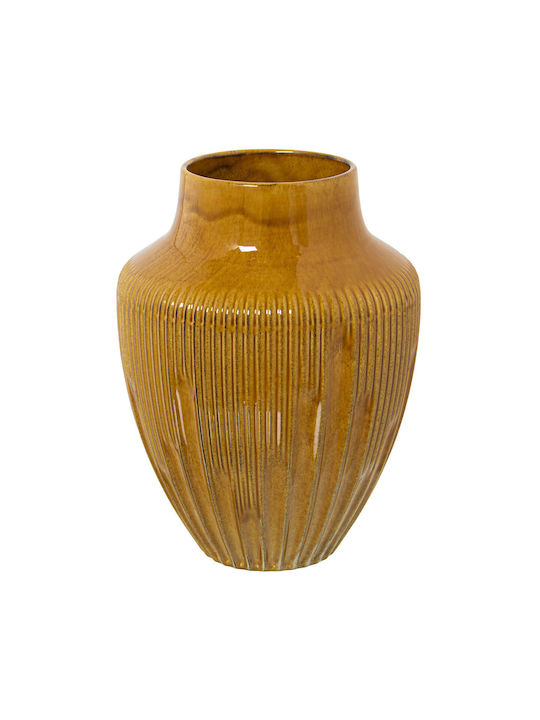 Vase Alexandra House Living Gelb Keramik Leuchtend 18 X 18 X 23 Cm