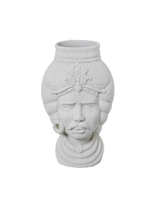 Vase Alexandra House Living White Ceramic African 21 X 21 X 39 Cm