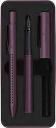 Faber-Castell Set Stilou cu Peniță Burgundy
