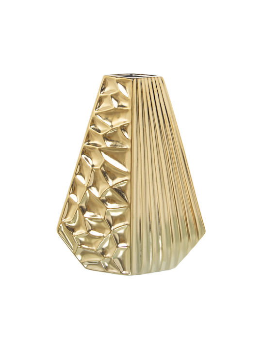 Vase Alexandra House Living Gold Ceramic 9 X 21 X 28 Cm