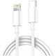 Data Charging Cable Nelbo Usb Type C Lightning Type 1 M White
