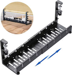 Verstellbarer Kabelorganisator Zola Untertisch-Befestigung Stahl 28,5 55,5 x 19 x 12 cm Schwarz
